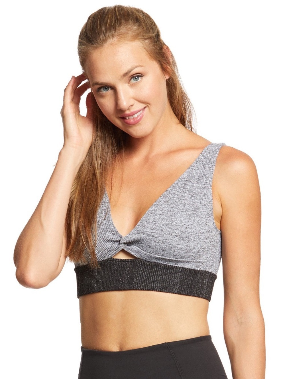 FP Movement by Free People Shakti Seamless Sports Bra in Grey/Back Size XS/S